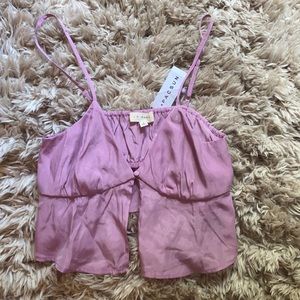 Magenta cutout crop top